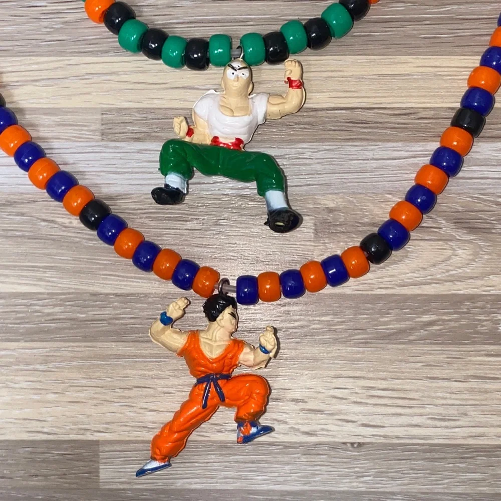 Dragon ball Z Beaded Kandi Necklace chocker Set vintage anime